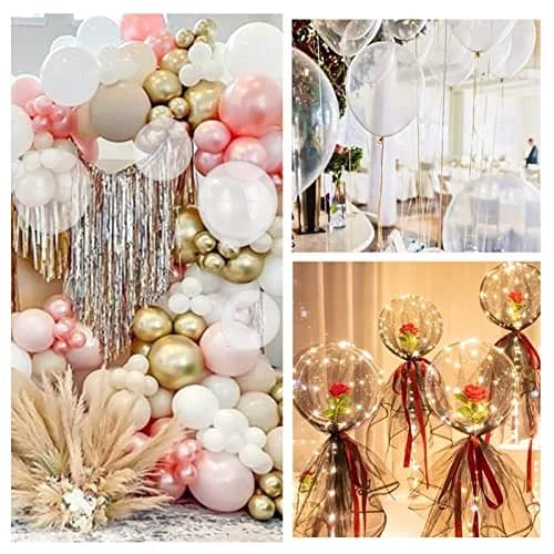 KUULBELA Clear Latex Balloons 12 inch (30.48 cm) | 110 Count Value Pack for Parties thumbnail 9