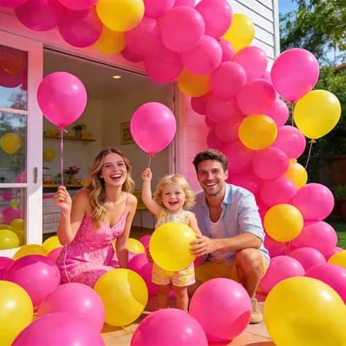 KUULBELA Hot Pink Latex Balloons 110pcs (12 inch) | Bright Party Decorations for Birthdays, Baby Showers, Weddings thumbnail 7