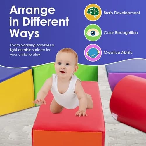 PayLessHere 5-Piece Climbing Toys for Toddlers 1-3 Years | Soft Foam Blocks for Active Play thumbnail 4