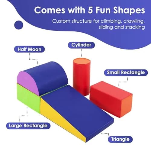 PayLessHere 5-Piece Climbing Toys for Toddlers 1-3 Years | Soft Foam Blocks for Active Play thumbnail 5