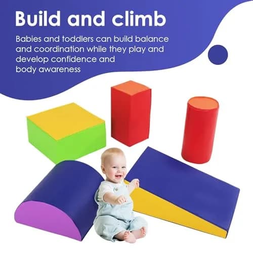 PayLessHere 5-Piece Climbing Toys for Toddlers 1-3 Years | Soft Foam Blocks for Active Play thumbnail 2