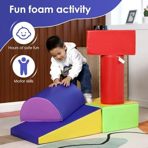 PayLessHere 5-Piece Climbing Toys for Toddlers 1-3 Years | Soft Foam Blocks for Active Play thumbnail 3