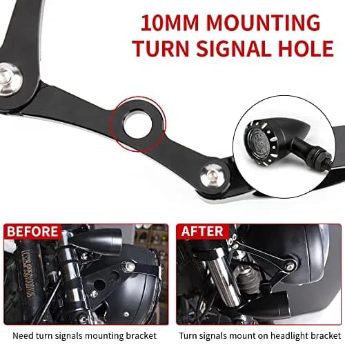 KICRY Black Motorcycle Mount Bracket 39-41mm | CNC Aluminum Headlamp Support thumbnail 4