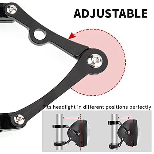 KICRY Black Motorcycle Mount Bracket 39-41mm | CNC Aluminum Headlamp Support thumbnail 3