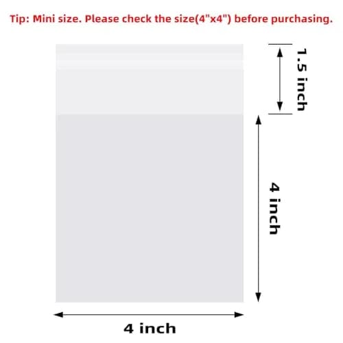 Morepack Clear Cellophane Treat Bags 4x4 Inches (200-Pack) | Professional Packaging for Cookies & Favors thumbnail 2