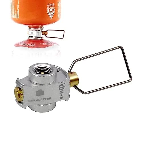 RULLINE Fuel Transfer Adapter for Camping & Hiking | Aluminum, Portable, Refillable Gas Canister Vent Valve thumbnail 1