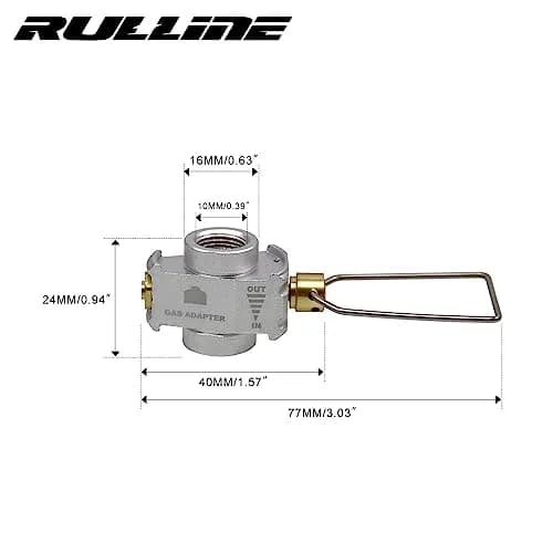 RULLINE Fuel Transfer Adapter for Camping & Hiking | Aluminum, Portable, Refillable Gas Canister Vent Valve thumbnail 2