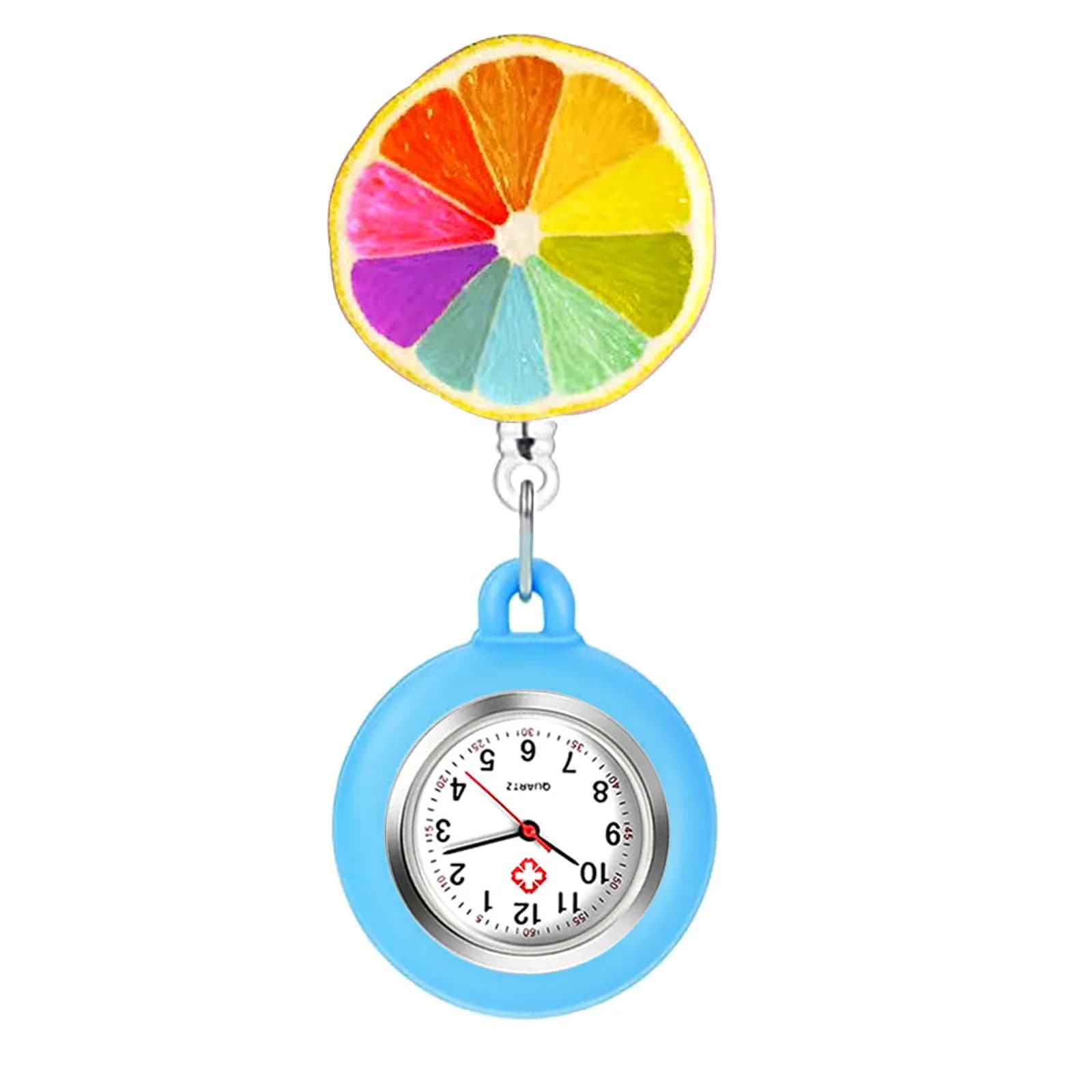 AGEN KGEN Nurse Watch Clip-On Retractable Fob Watch 4cm (1.57in) | Easy-Read Analog Dial with Silicone Sleeve - main product image