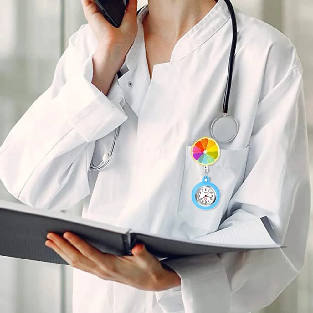 AGEN KGEN Nurse Watch Clip-On Retractable Fob Watch 4cm (1.57in) | Easy-Read Analog Dial with Silicone Sleeve - view 5