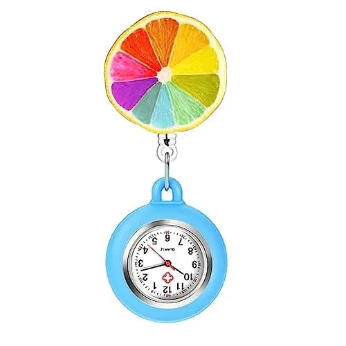 AGEN KGEN Nurse Watch Clip-On Retractable Fob Watch 4cm (1.57in) | Easy-Read Analog Dial with Silicone Sleeve thumbnail 1