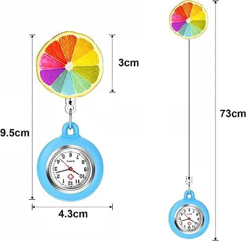 AGEN KGEN Nurse Watch Clip-On Retractable Fob Watch 4cm (1.57in) | Easy-Read Analog Dial with Silicone Sleeve thumbnail 2