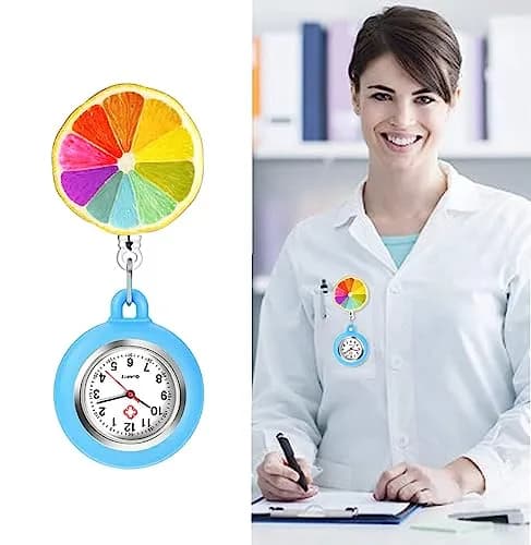 AGEN KGEN Nurse Watch Clip-On Retractable Fob Watch 4cm (1.57in) | Easy-Read Analog Dial with Silicone Sleeve thumbnail 3