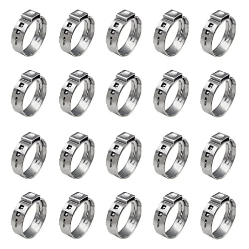 Alfykym Single Ear Hose Clamps 20.3mm-23.5mm (0.8-0.92 inch) | 304 Stainless Steel PEX Cinch Clamps thumbnail 1