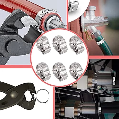 Alfykym Single Ear Hose Clamps 20.3mm-23.5mm (0.8-0.92 inch) | 304 Stainless Steel PEX Cinch Clamps thumbnail 3