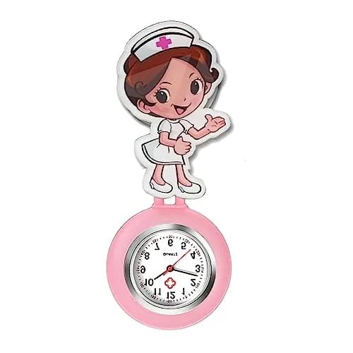 AGEN KGEN Nurse Watch Cute Nurse Clip-On Retractable Fob Watch 4cm (1.57in) | Easy-Read Analog Dial thumbnail 1