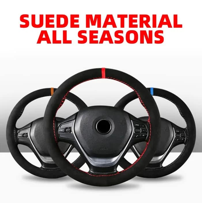 AUCELI Car Steering Wheel Cover 15 Inch Genuine Leather Universal Auto Interior thumbnail 4
