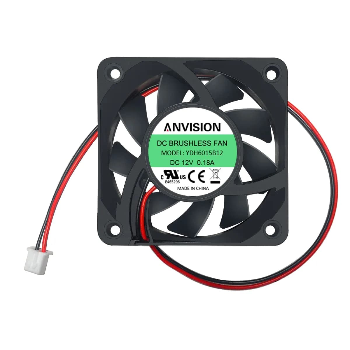 ANVISION 60mm x 15mm DC 12V Brushless Cooling Fan | Dual Ball Bearing for Electronics
