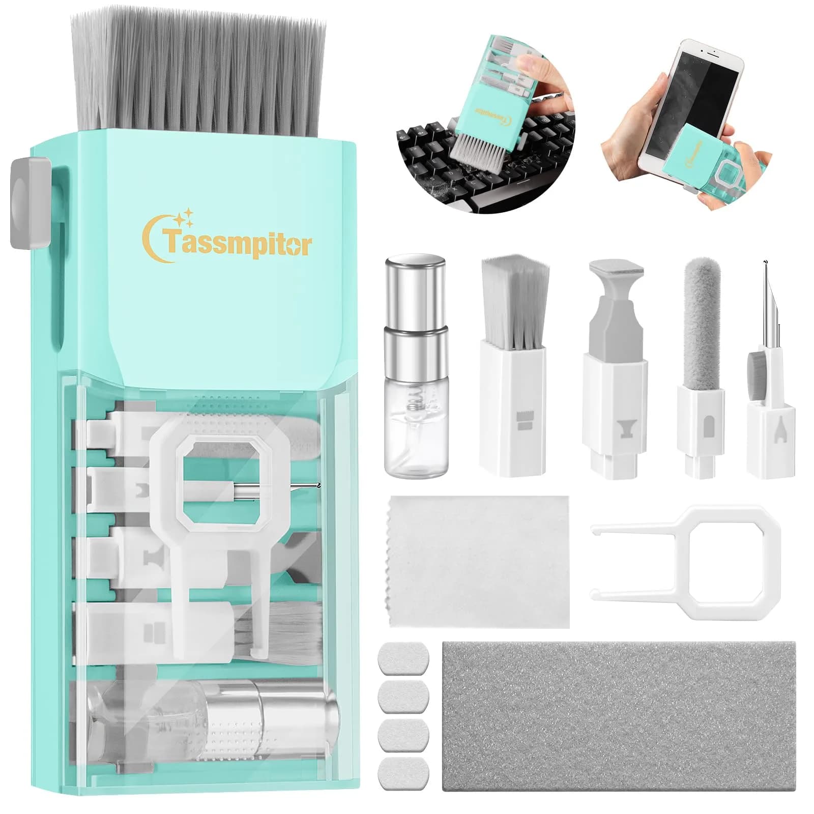Tassmpitor All-in-1 Keyboard Cleaner Kit for Laptop & Devices | Deep Screen & Keyboard Cleaning