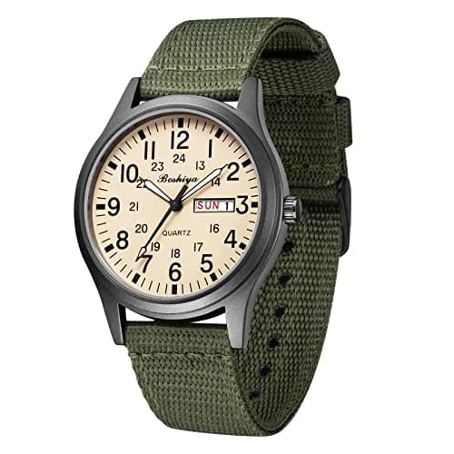 BOSHIYA Men's 40mm Outdoor Sports Waterproof Analogue Quartz Watch with Date Calendar | Japanese Movement — White-01