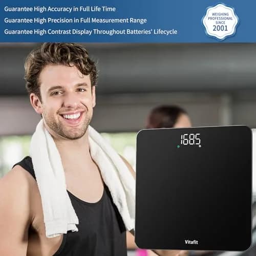 Vitafit Digital Body Weight Scale 182kg (400lb) | High Accuracy 0.1lb, LED Display, Tempered Glass thumbnail 2