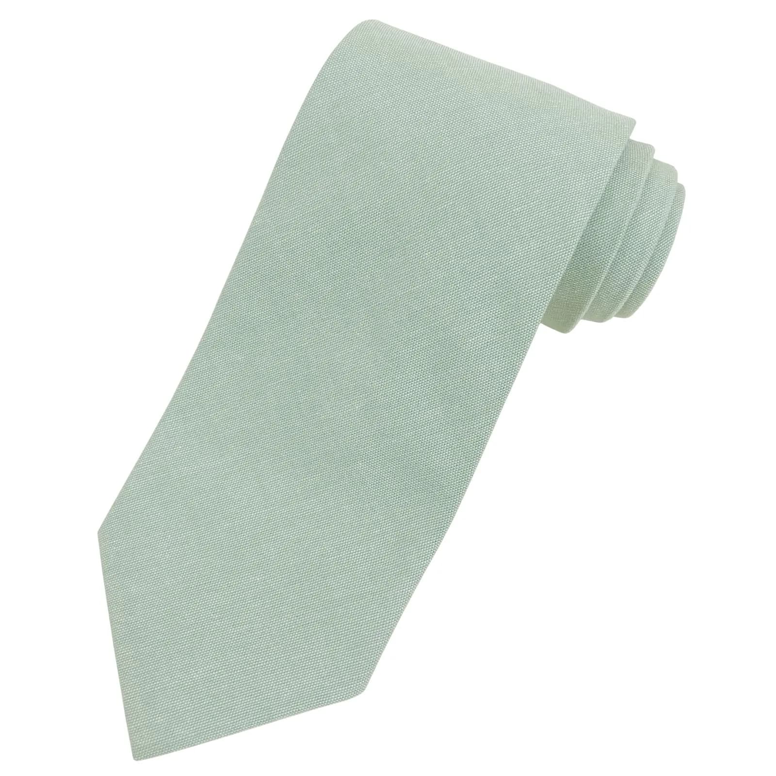JNJSTELLA Cotton Solid Necktie 3.15" Light Mint Green | Classic Formal & Casual Style — Light Mint Green