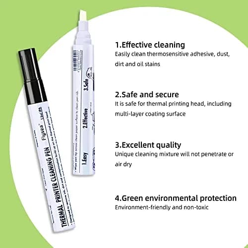 Deftun Thermal Print Head Cleaning Pens 12pcs (0.5in x 0.5in x 5.5in) | For Receipt, Shipping, Label, POS, Card Printers thumbnail 3