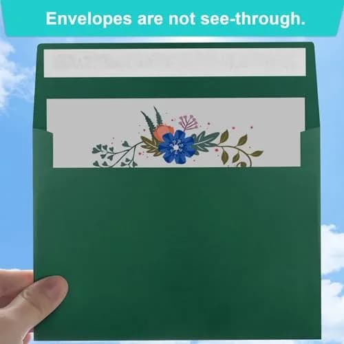 Joyberg Dark Green A4 Envelopes 10.8cm x 16cm (4.25 x 6.25 inches) | 65 Pack Self Seal for Invitations thumbnail 4