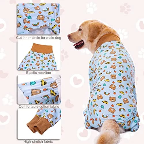 Yeapeeto Dog Recovery Suit After Surgery Medium Large | Cone Alternative & Wound Protector thumbnail 4
