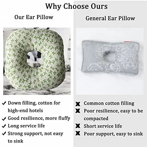 Wuronsa Ear Piercing Pillow with Hole for Cartilage Piercings, CNH Support | 23cm (9") Round Pillow thumbnail 7