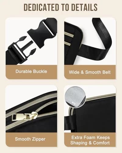 Capolo Waist Pack for Women 4-Zip Crossbody Belt Bag | Water-Resistant, Adjustable, Travel Essential thumbnail 4