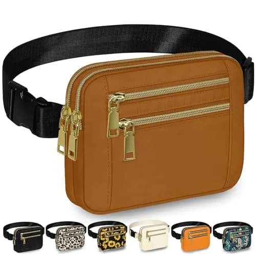 Capolo Waist Pack for Women 4 Zip Pockets | Water-Resistant Casual Belt Bag (7.4x5.7 inch) thumbnail 1