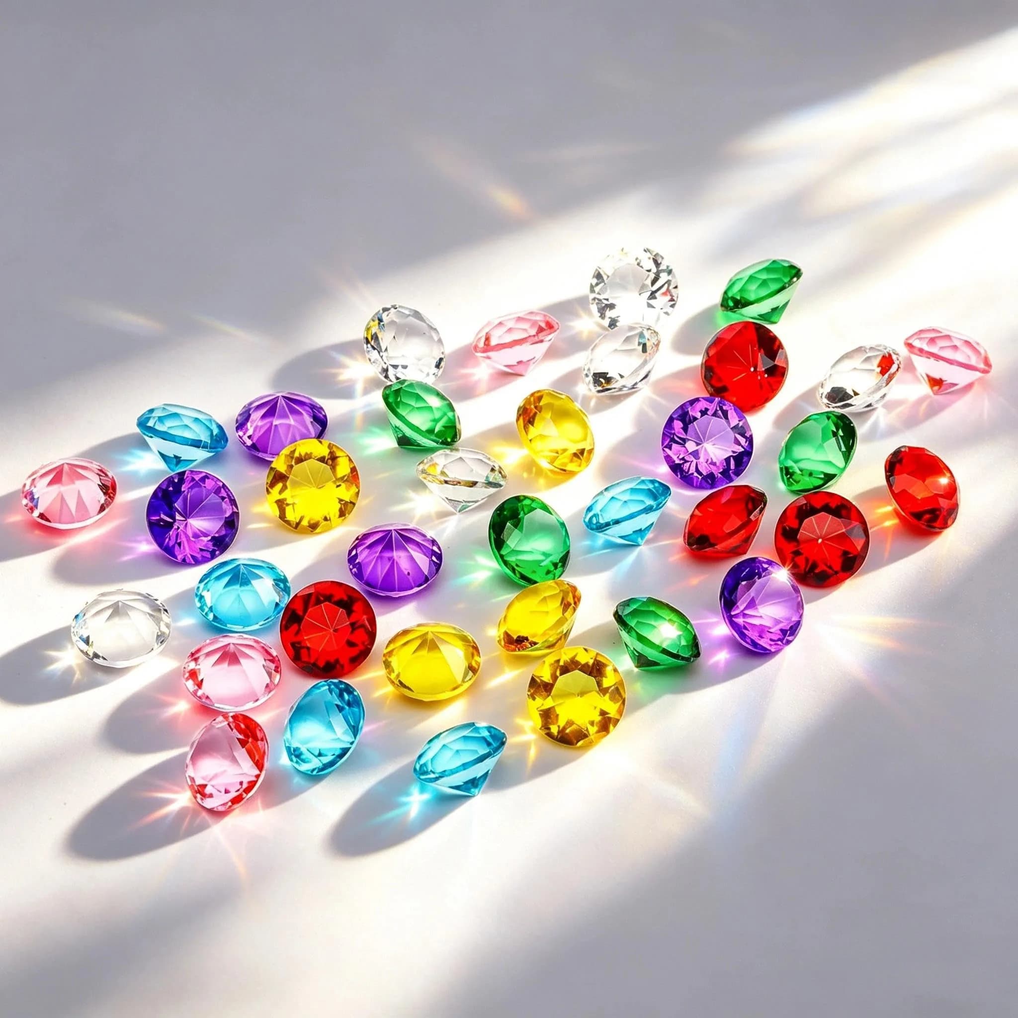 HDCRYSTALGIFTS Crystal Diamond Jewels Paperweight 40mm (1.5in) | Pack of 10 — 36pcs Multi