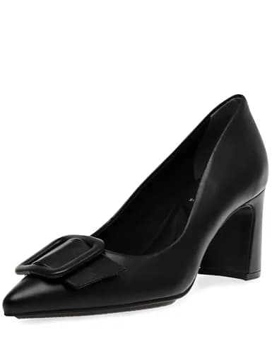 Anne Klein Baretta Heels for Women - 90-Degree Flexibility - Textile Upper - Breathable Textile Lining Black 6.5 M thumbnail 1