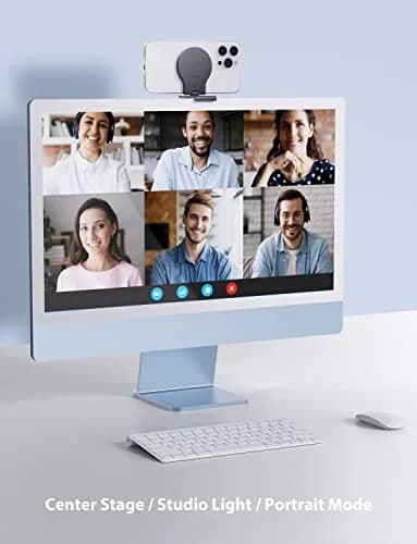 Stouchi Mag-Safe Continuity Camera Mount for iMac, Monitors & Apple TV 4K | Grey Aluminum Alloy thumbnail 4