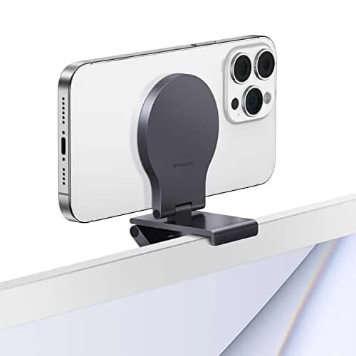 Stouchi Mag-Safe Continuity Camera Mount for iMac, Monitors & Apple TV 4K | Grey Aluminum Alloy thumbnail 1
