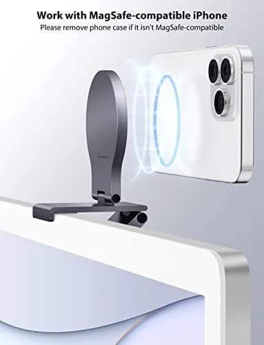 Stouchi Mag-Safe Continuity Camera Mount for iMac, Monitors & Apple TV 4K | Grey Aluminum Alloy thumbnail 2