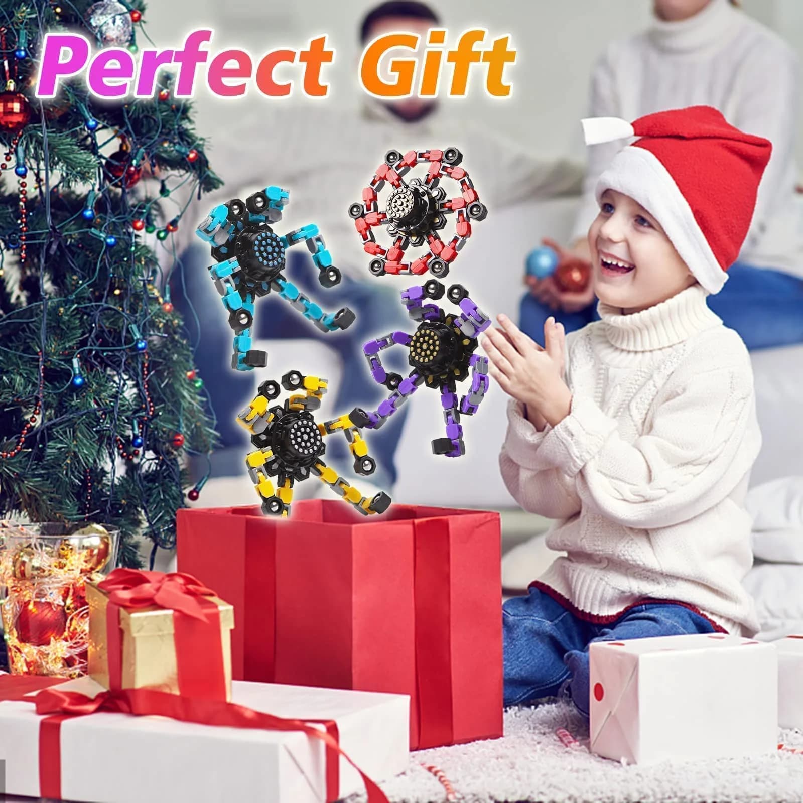Gokeey Transformable Fidget Spinner 16 Pcs (4 Colors) | ASTM-Tested Educational Toy - view 7
