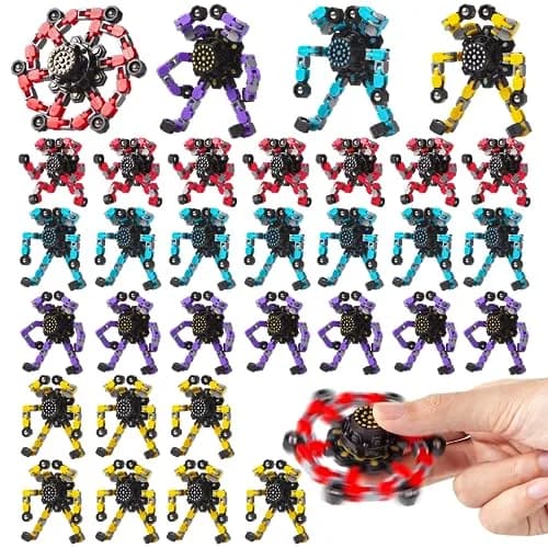 Gokeey Transformable Fidget Spinners 32-Pack (4cm x 4cm x 2.5cm) | STEM Learning Toys for Kids 8-12 — fidget toys 32pc