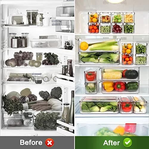ZIJUND 14 Pack Food Storage Container Sets with Lids | Stackable, BPA-Free PET, 3 Sizes for Fridge & Pantry thumbnail 3