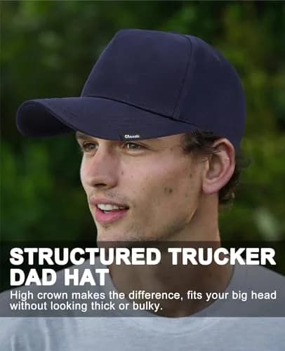 ZTL Oversize XXL Baseball Cap for Men, Extra Large Hat for Big Heads 23.6"-25.6" | Plus Size Structured Dad Trucker Hat thumbnail 5