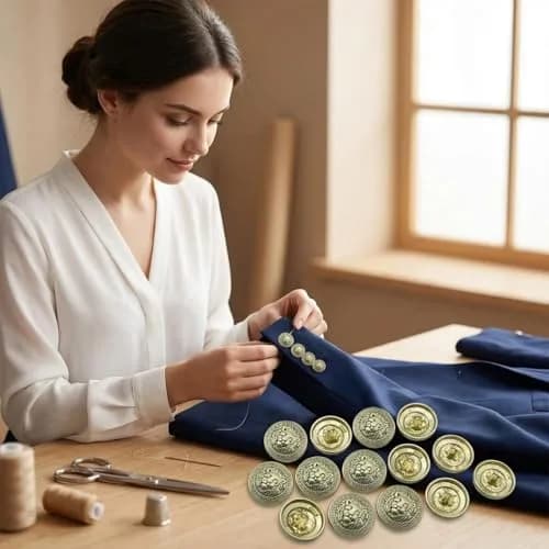MebuZip 14PCS Lion Gold Metal Blazer Button Set 18MM 23MM | Stylish, Durable & Easy to Sew thumbnail 5