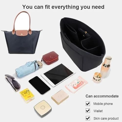 Lckaey Purse Organizer Insert for le pliage large bags | Felt Bag Organizer for Women (Large) thumbnail 4