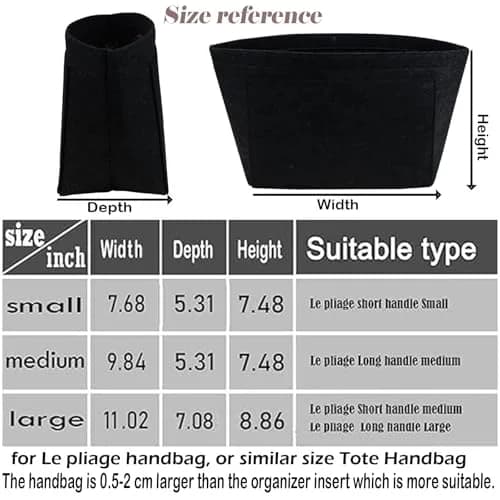Lckaey Purse Organizer Insert for le pliage large bags | Felt Bag Organizer for Women (Large) thumbnail 2