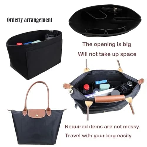 Lckaey Purse Organizer Insert for le pliage large bags | Felt Bag Organizer for Women (Large) thumbnail 3