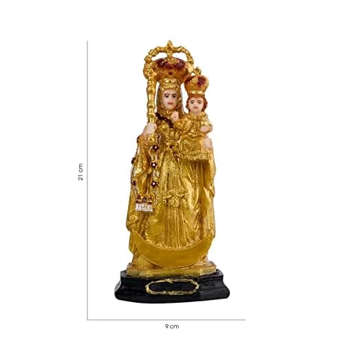 Newven Holy Mother Our Lady of Good Health Velankanni Matha Showpiece Idol 21 cm (8.27 in) Golden thumbnail 2