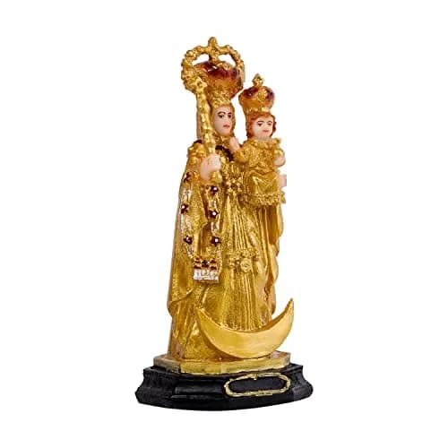Newven Holy Mother Our Lady of Good Health Velankanni Matha Showpiece Idol 21 cm (8.27 in) Golden thumbnail 3