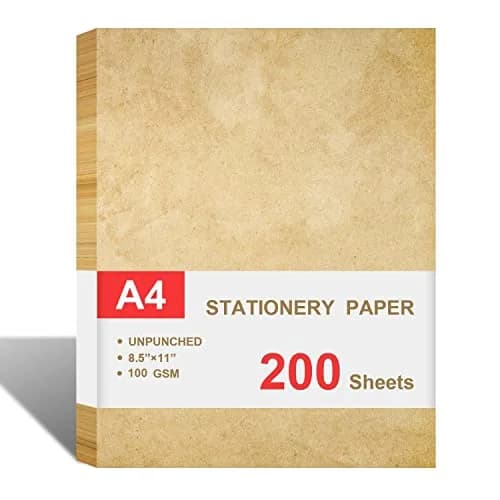 Cheericome Vintage Antique Letterhead Paper 200 Sheets (8.5" x 11" / 21.6 x 27.9 cm) | Acid-Free, 100gsm Smooth Writing thumbnail 1