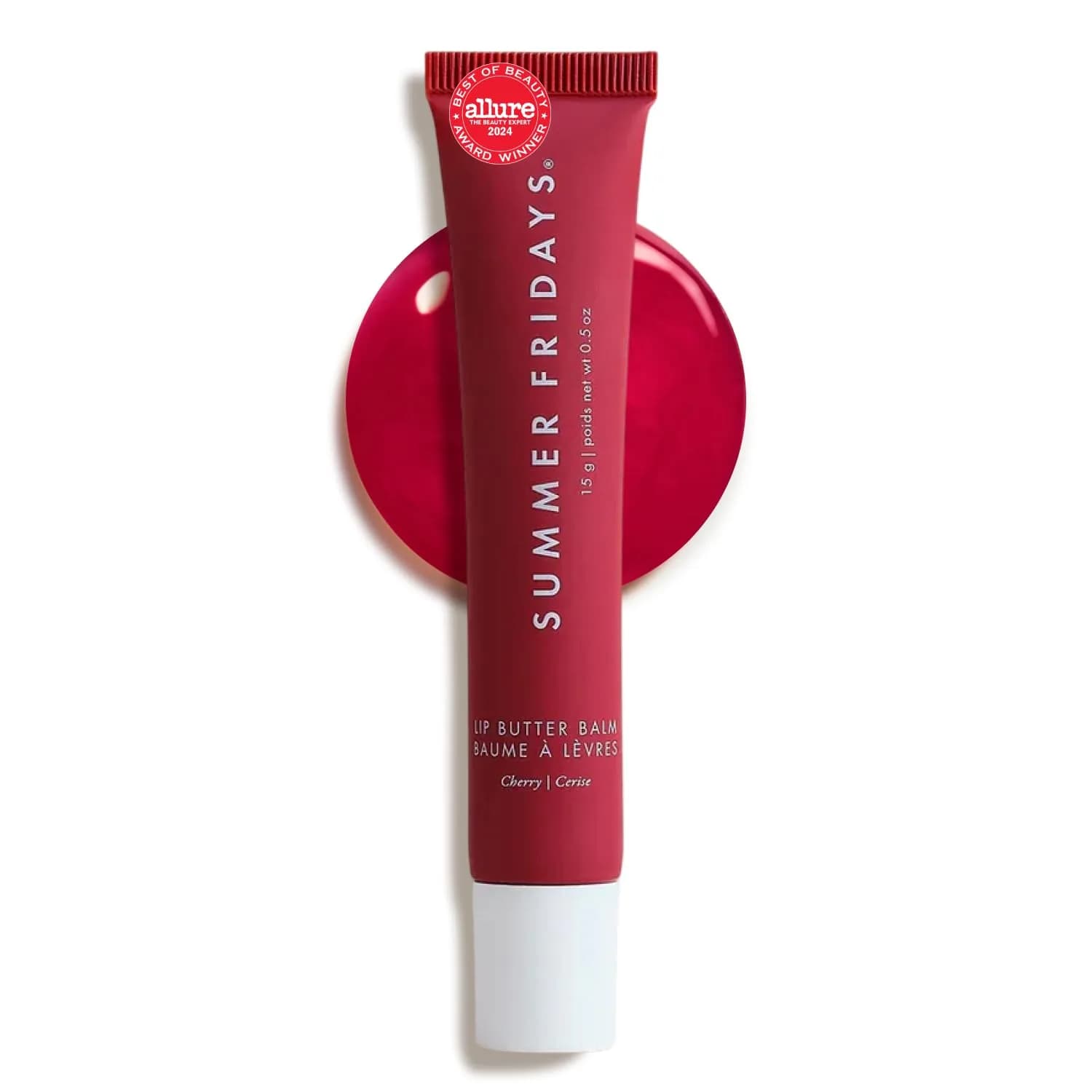 Summer Fridays Lip Butter Balm - Moisturizing Lip Gloss for Instant Shine + Sheer Color - With Nourishing Shea Butter - Vegan - Cherry (0.5 Oz)