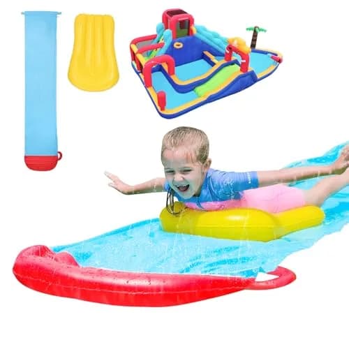 ELEMARA Inflatable Water Slides 19.1 ft | Backyard Water Fun for Kids & Adults thumbnail 1
