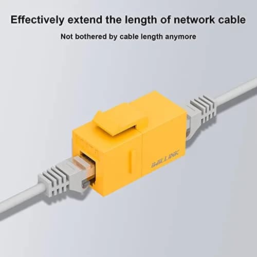 iwillink Cat6 Keystone Coupler 5-Pack Yellow | Connects Two Ethernet Cables for 10Gbps Speeds thumbnail 4